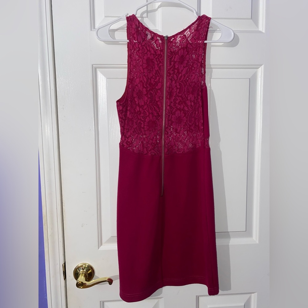Raspberry-Colored Mini Dress - image 3